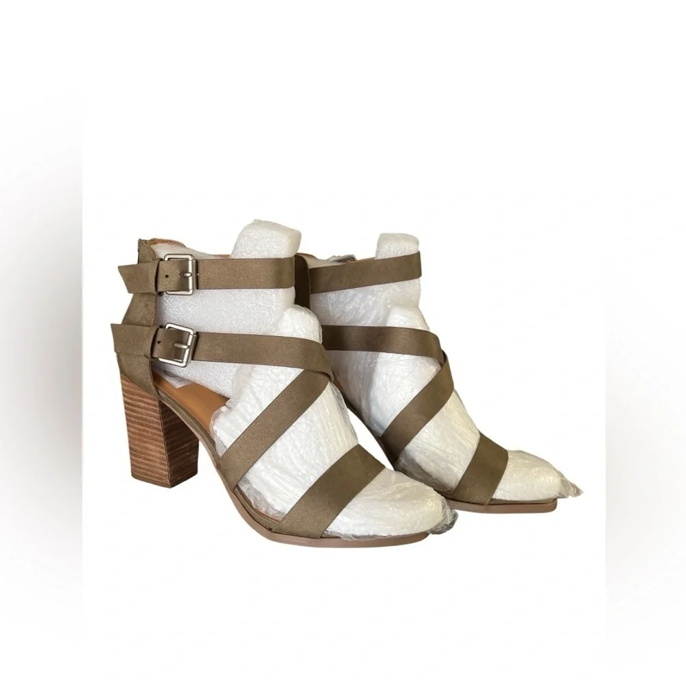 Dolce Vida strappy vegan leather block square toe heels